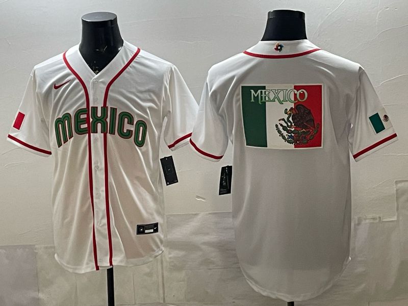 Men 2026 World Cub Mexico Blank White Game Nike MLB Jersey style 006->->MLB Jersey